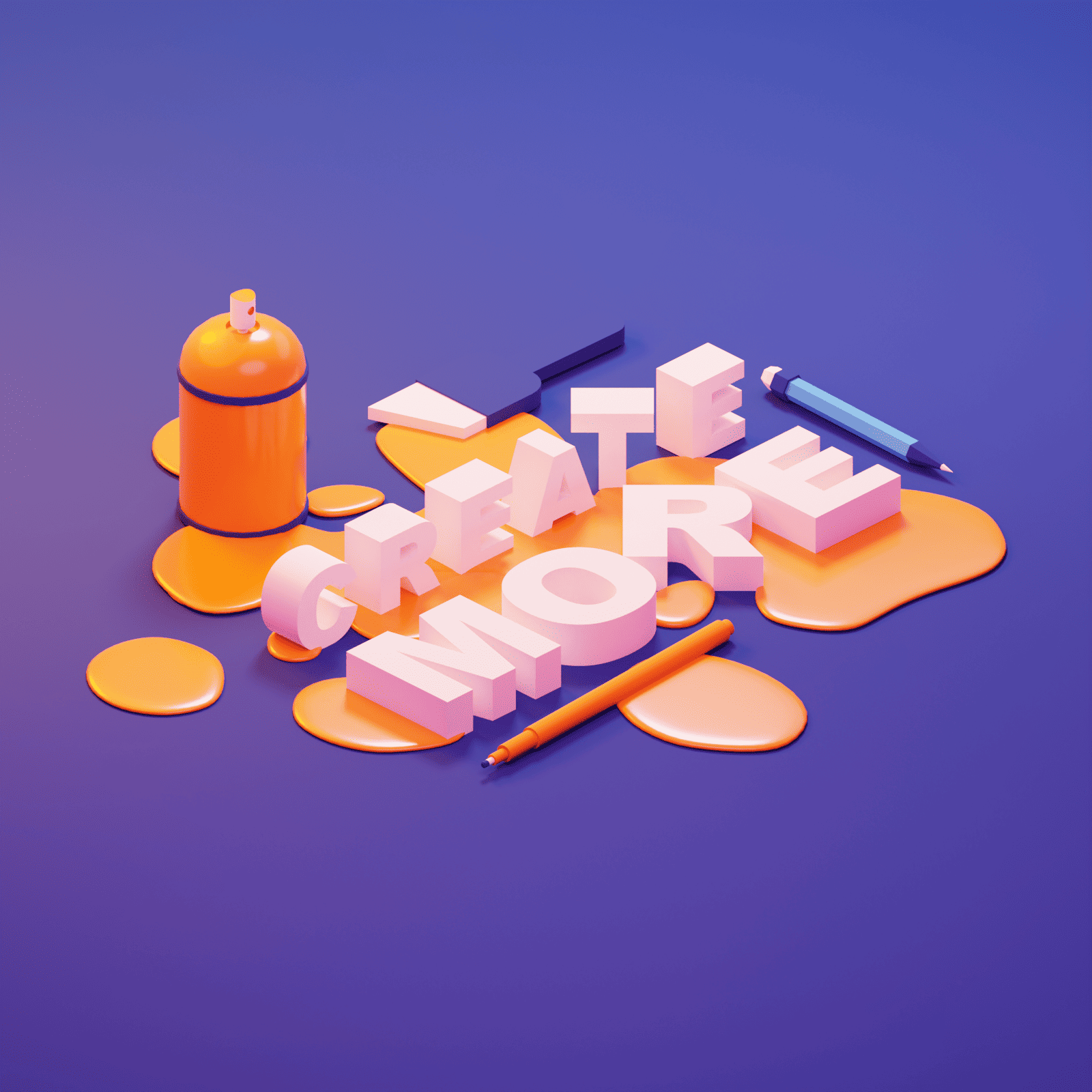 Polygon Runway's 'Create More' text lesson render