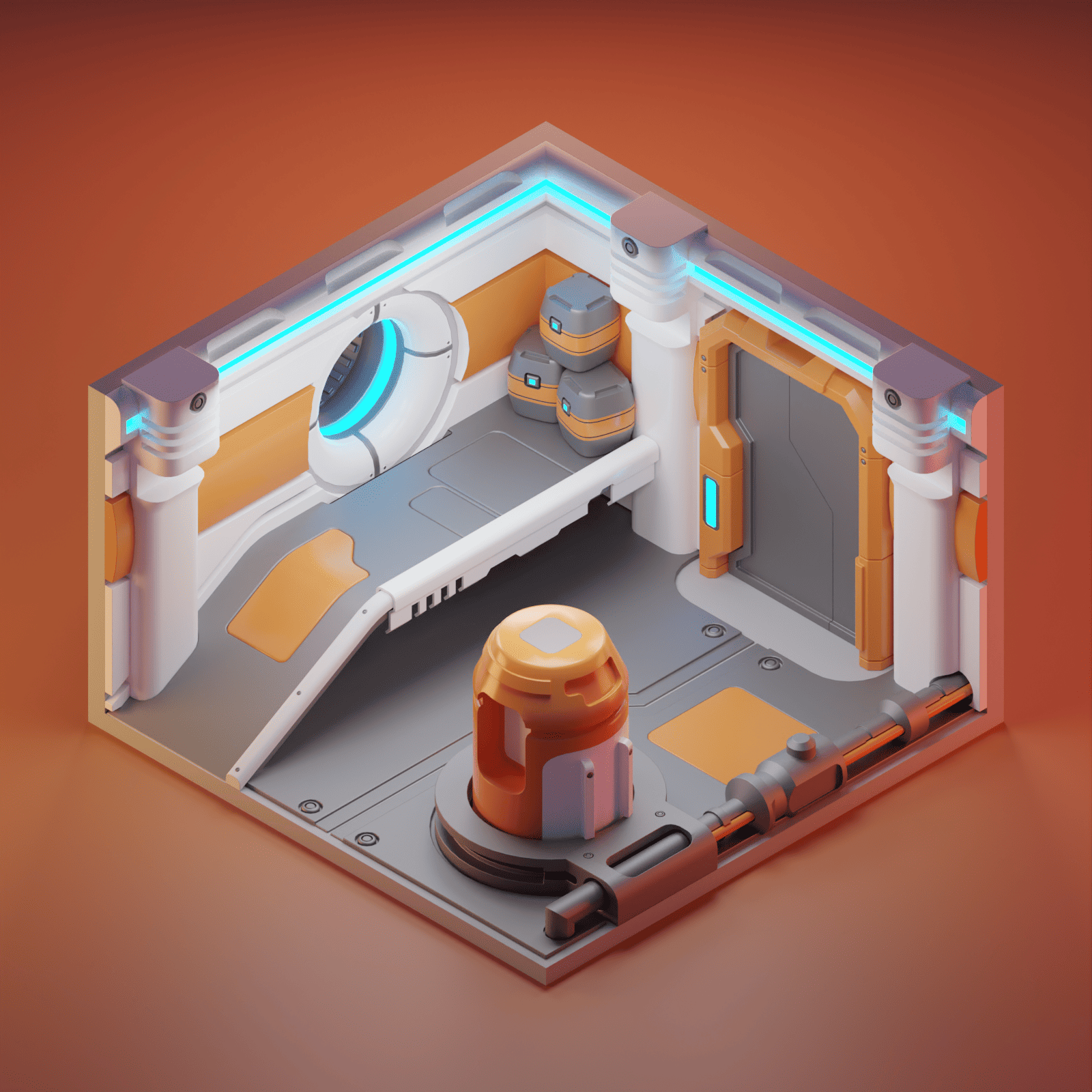 Polygon Runway's Sci-Fi Corridor lesson render