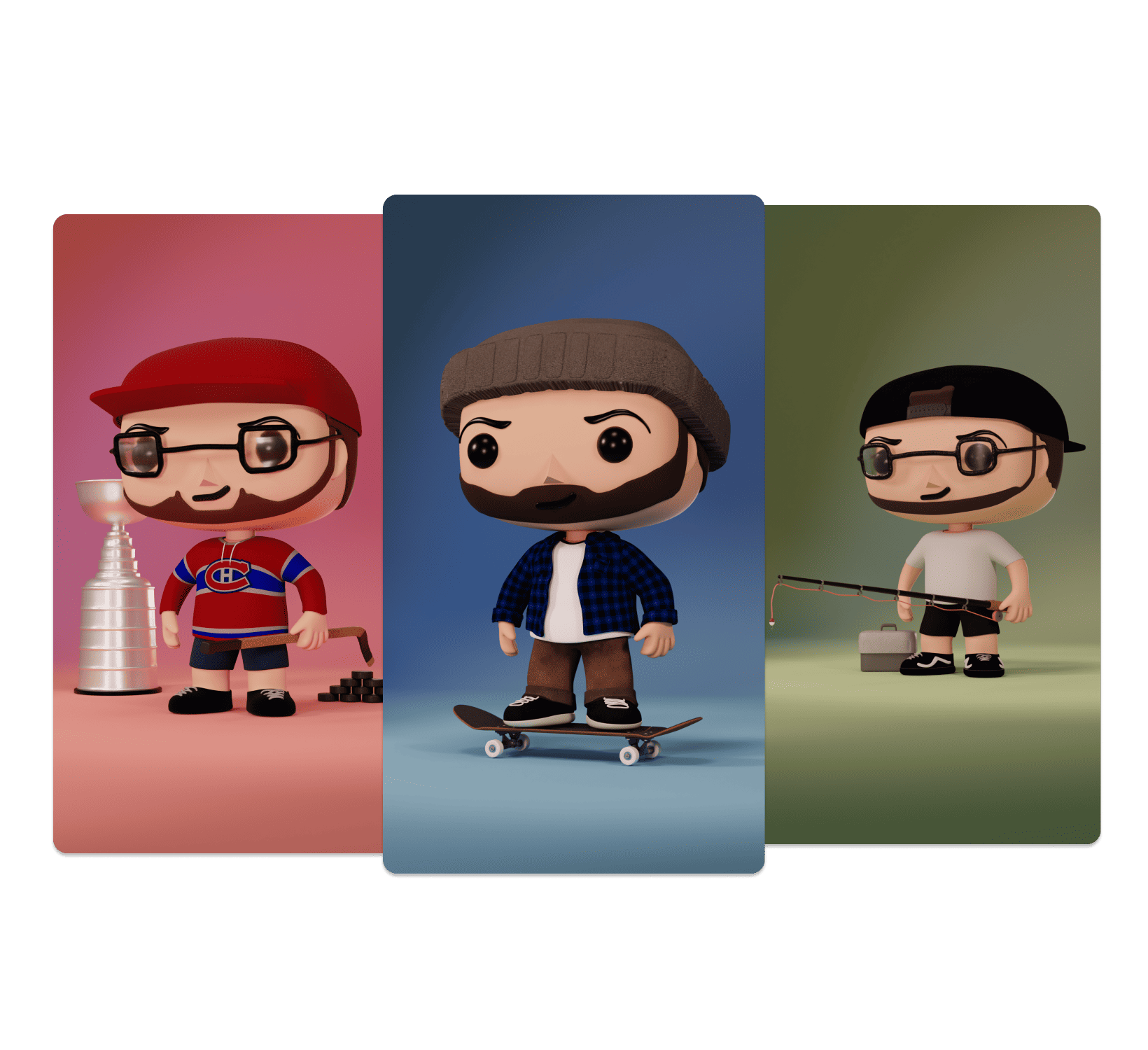 Funko-pop-esque recreations of friends