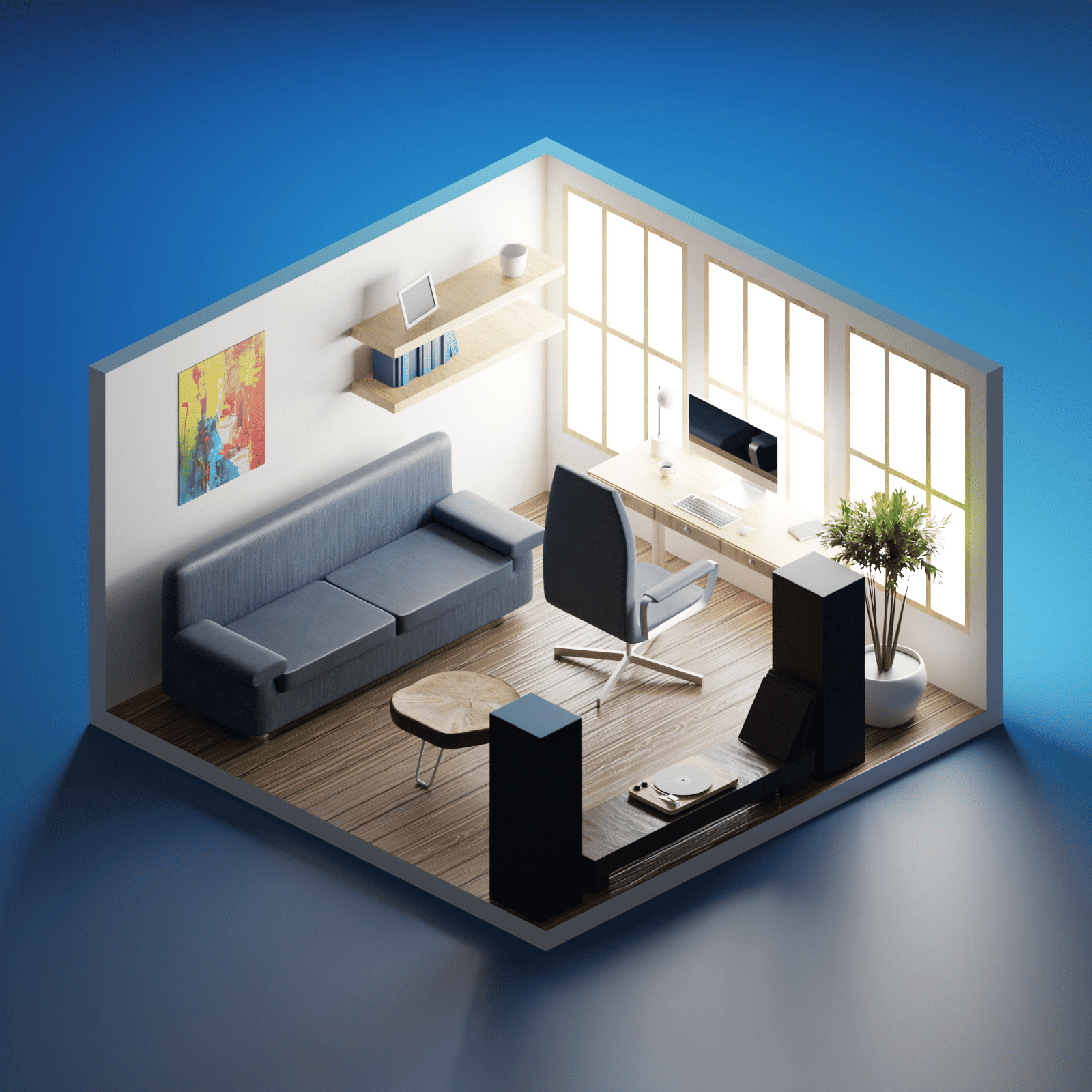 Polygon Runway's Home Office lesson render