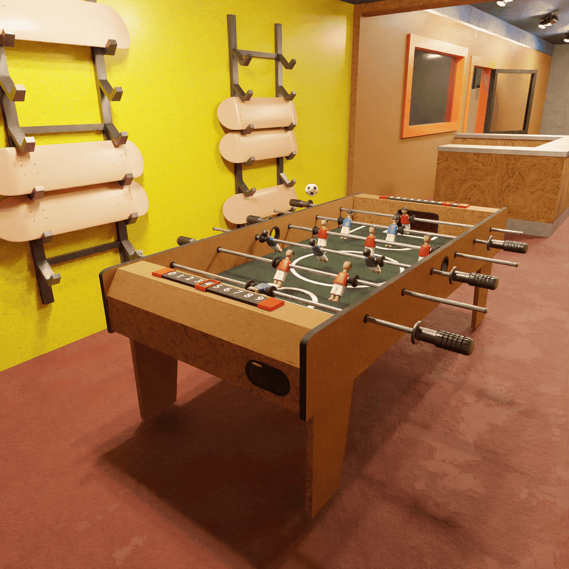 View of the Foosball table at LND