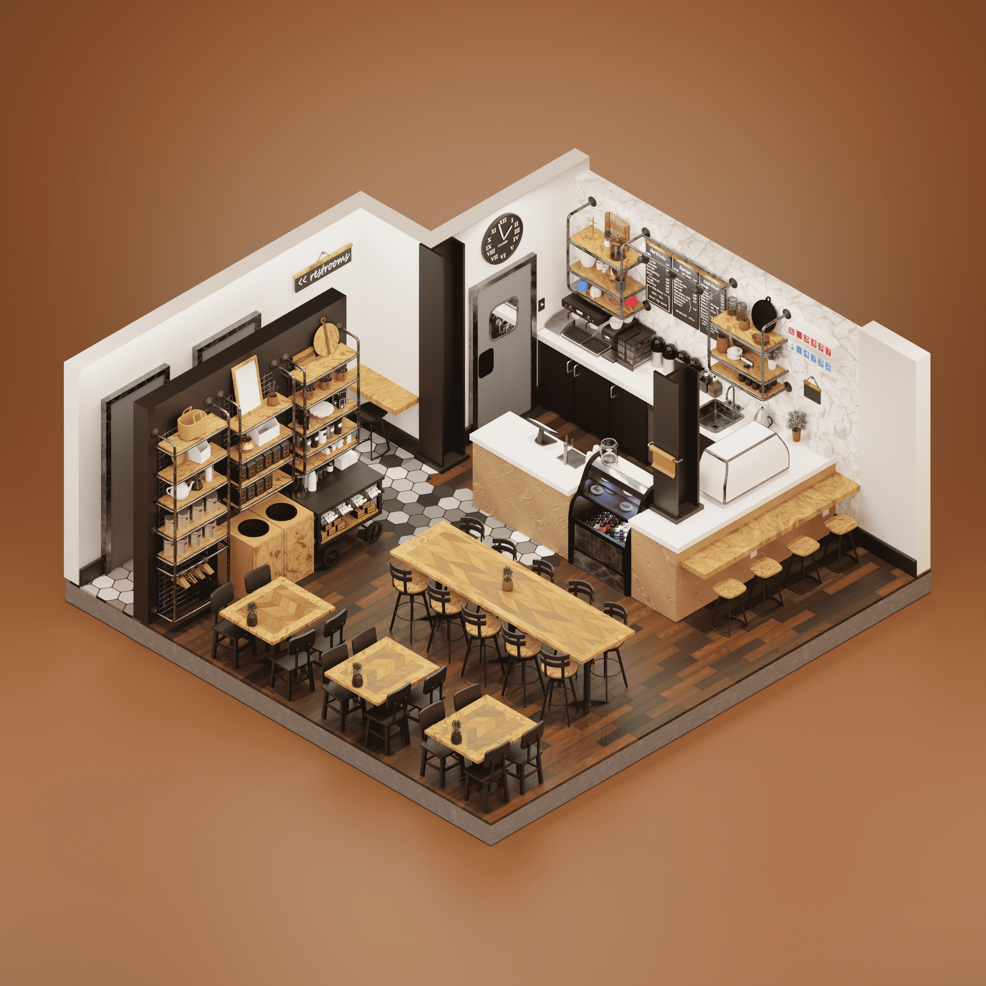 A 3D diorama of Lancaster's New Holland Coffee Shop