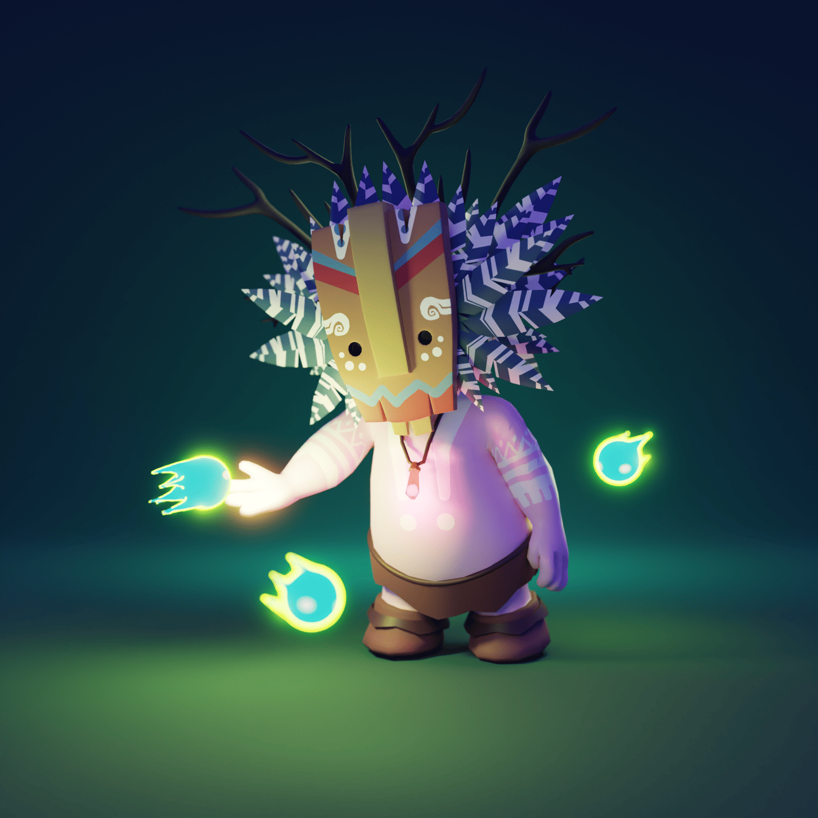 Polygon Runway's Tiki Shaman lesson render